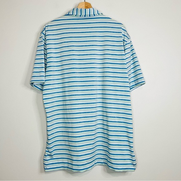 Peter Millar Crown Blue Striped Summer Comfort Polo L - Picture 7 of 7